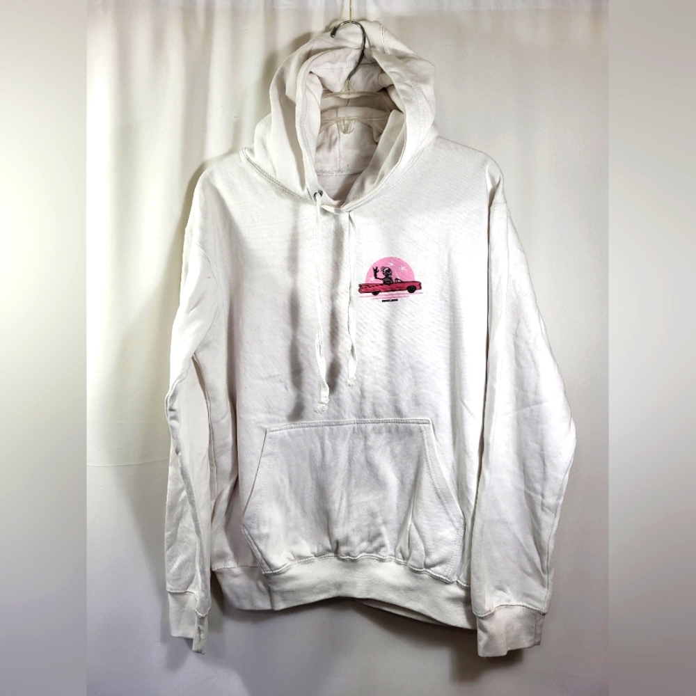 Call Your Mother white hoodie with fun graphics women's L  #1680